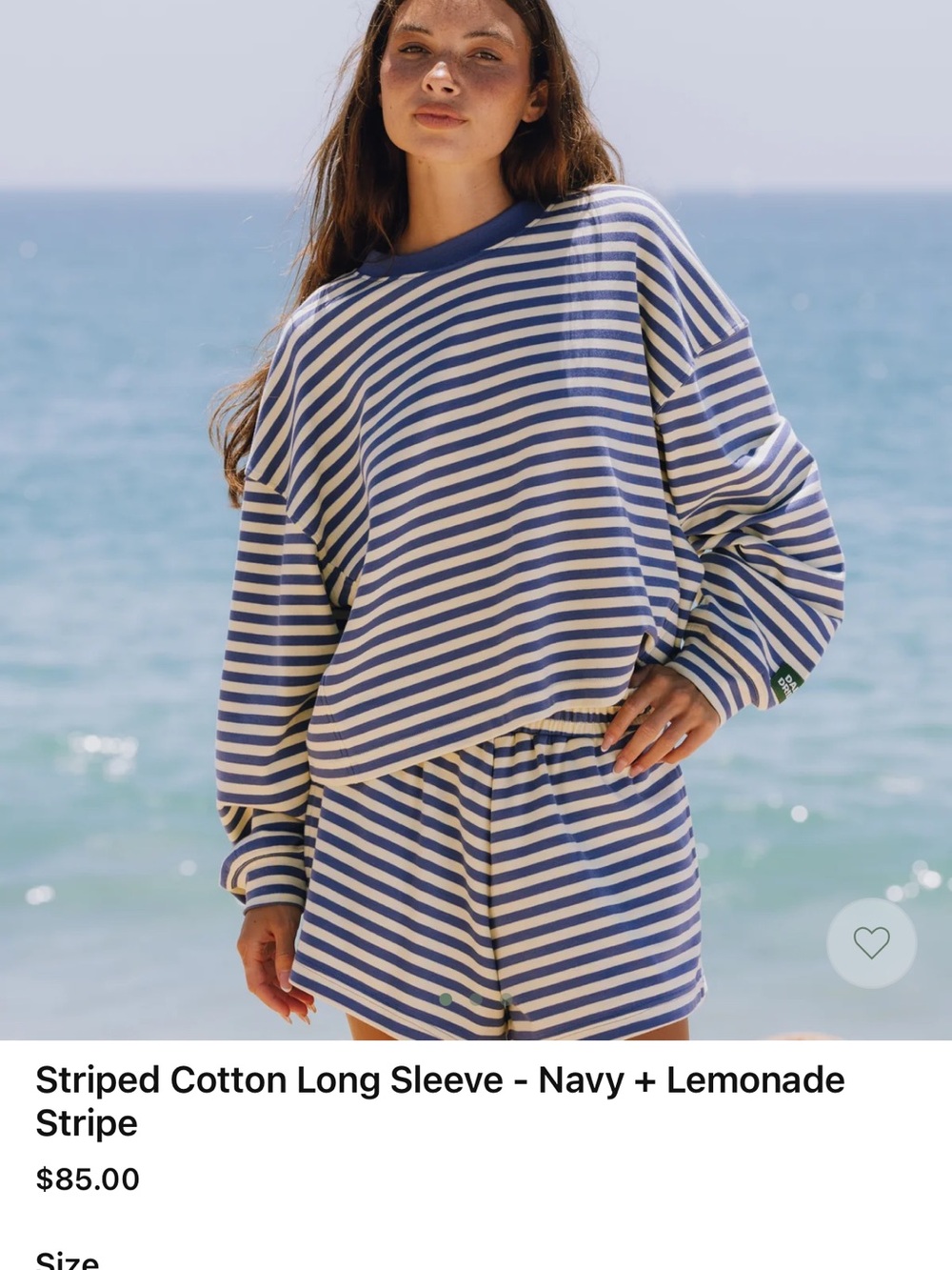 Striped Cotton Long Sleeve Top - Navy & Lemonade